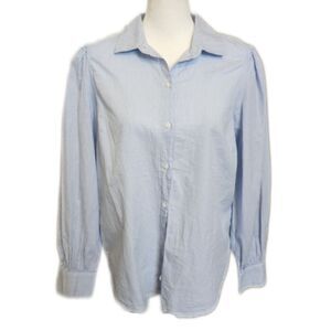 5/$55 Old Navy NWT blue & white poplin button down blouse, 100% cotton, medium